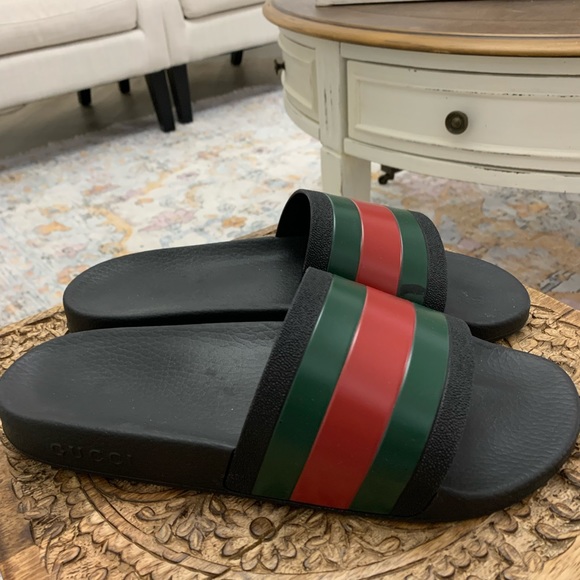 Gucci Web Slides Men’s Sandals Size 10 - Picture 5 of 15
